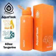 Aqua Flask Original Stainless-Steel Water Bottle – 40oz