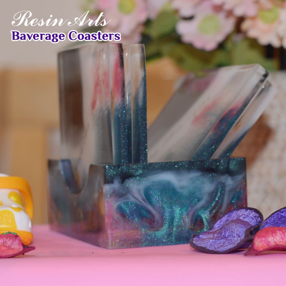Resin Arts Square Beverage Coaster Set