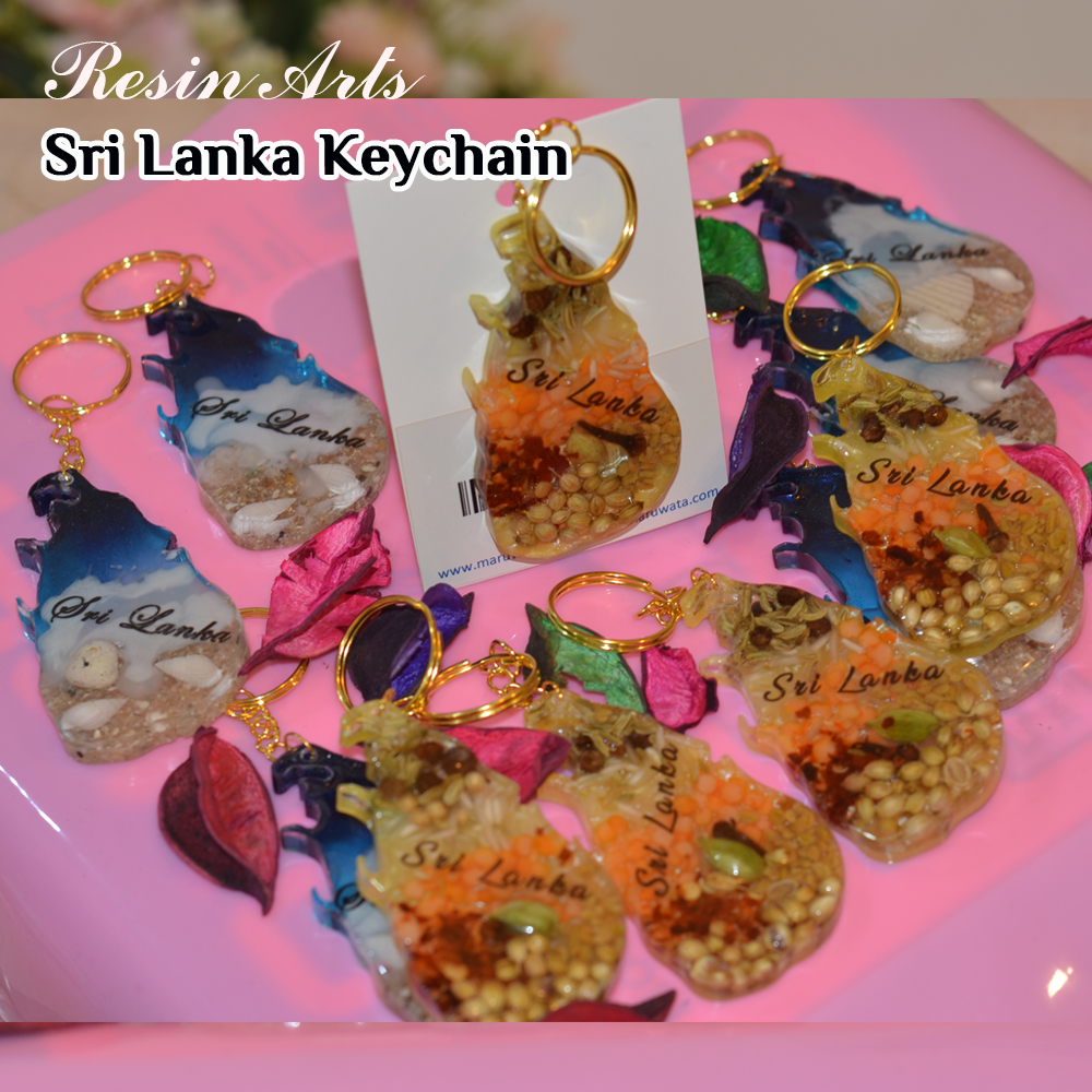 Resin Art Sri Lanka keychain – Qty 10pcs